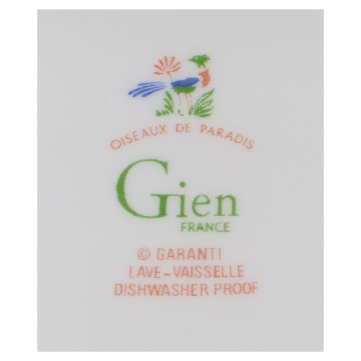 Sauciere mit Teller einteilig mit Fettabscheider Gien Oiseaux de Paradis