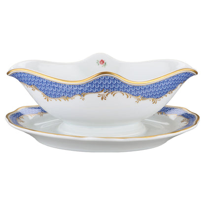 Sauciere mit Teller einteilig ohne Blumendekor Hutschenreuther Maria Theresia Coburg