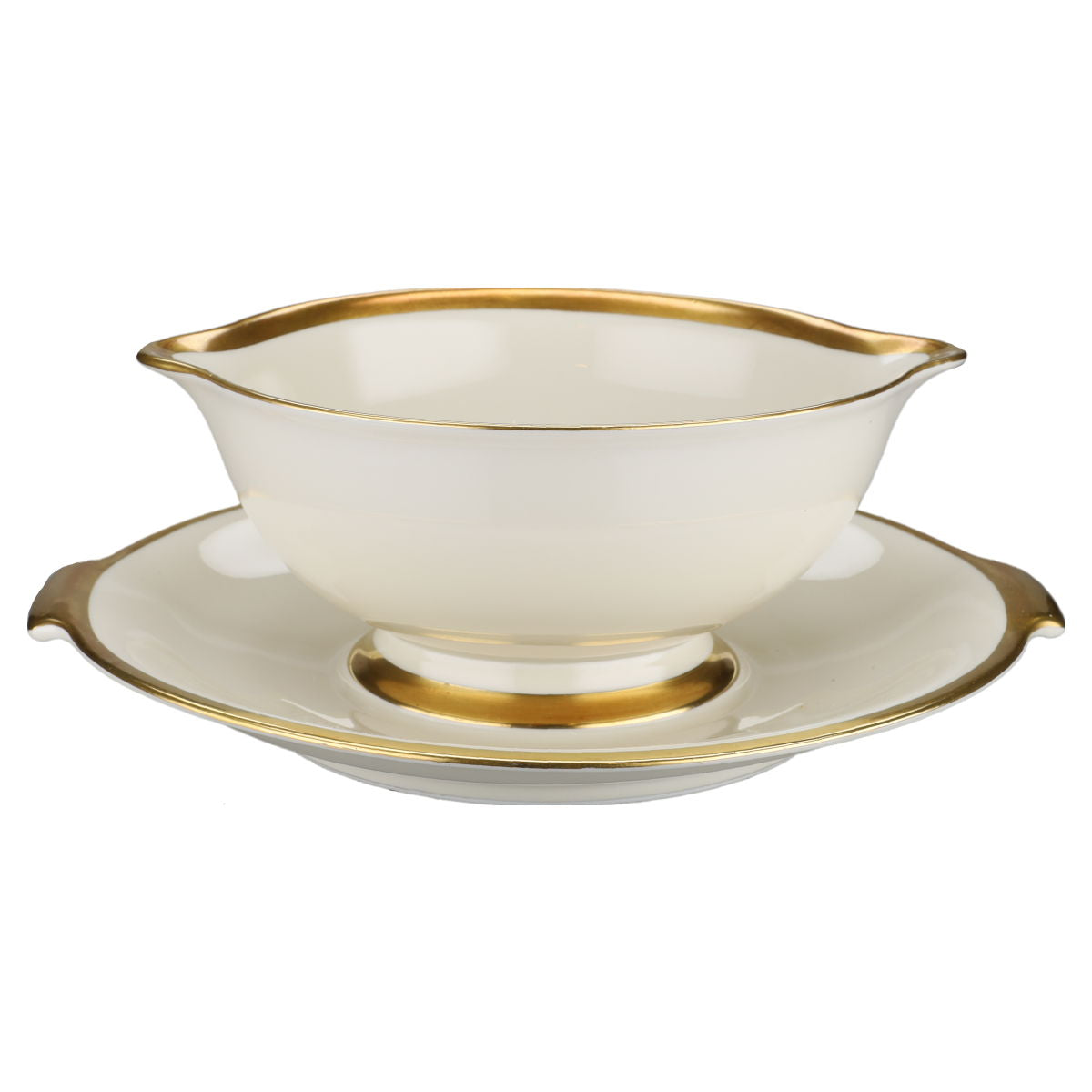 Sauciere mit Teller einteilig Rosenthal Aida Goldrand 1473