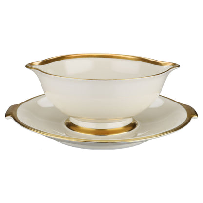 Sauciere mit Teller einteilig Rosenthal Aida Goldrand 1473