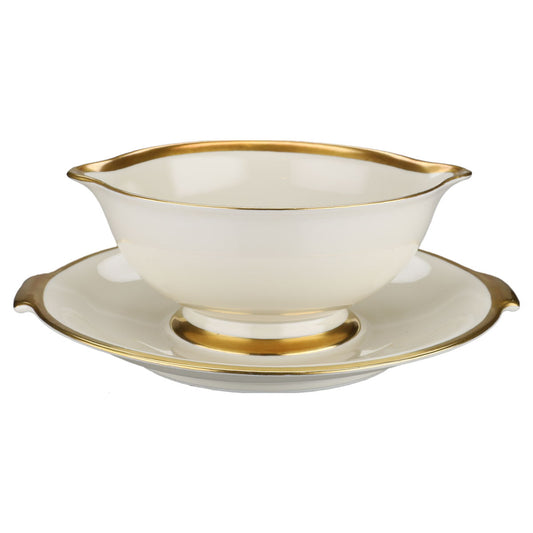 Sauciere mit Teller einteilig Rosenthal Aida Goldrand 1473