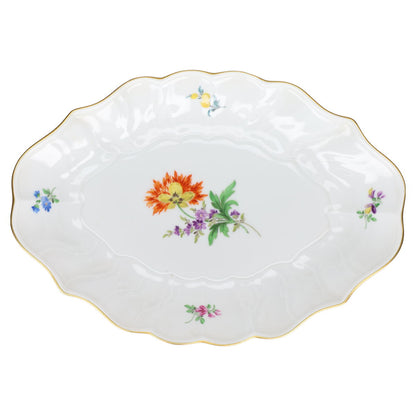 Schale oval Meissen Neuer Ausschnitt I.Wahl Bunte Blume