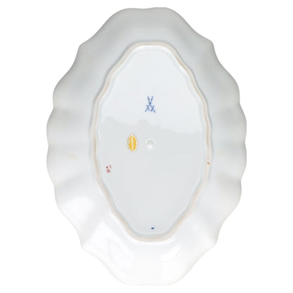 Schale oval Meissen Neuer Ausschnitt I.Wahl Bunte Blume