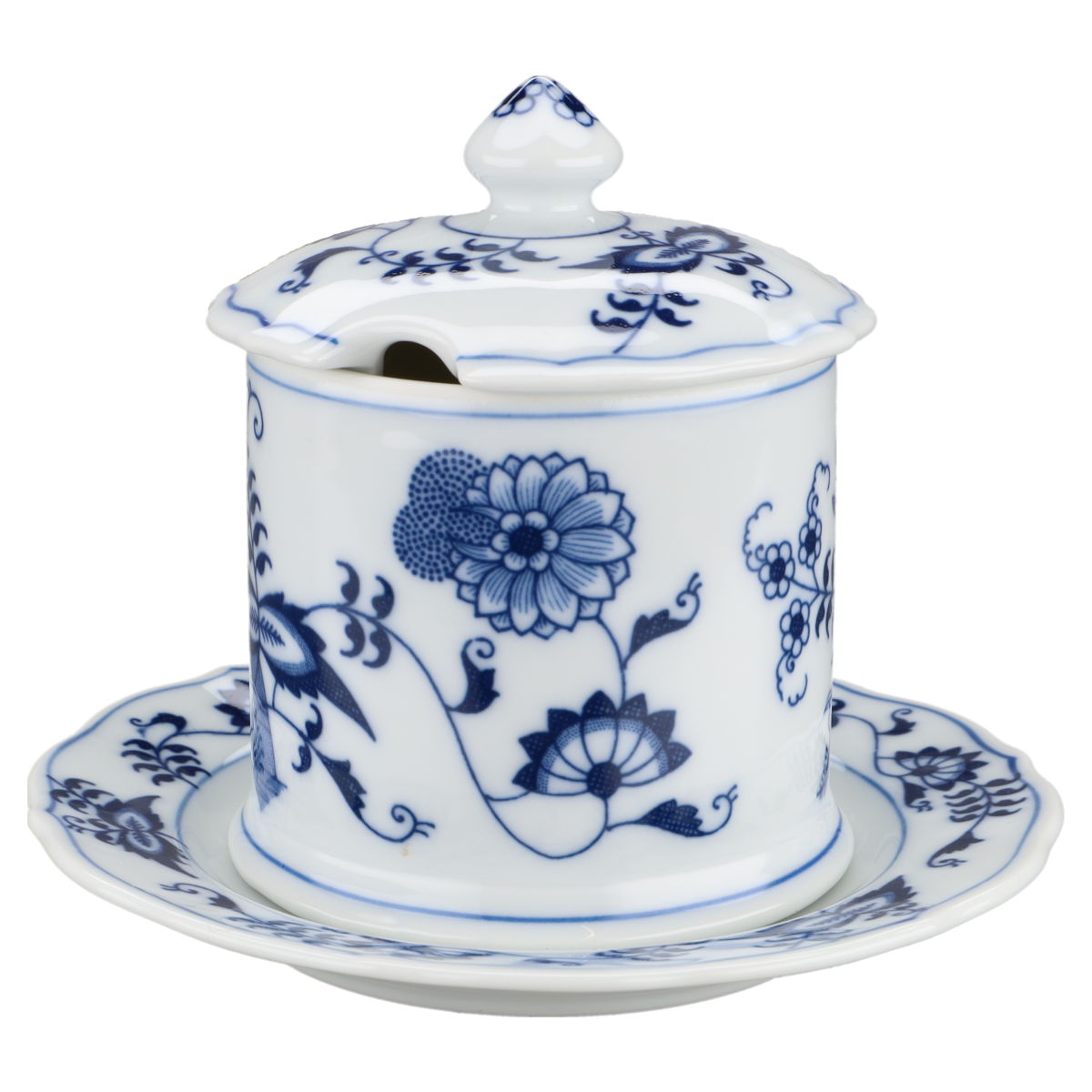 Senftopf mit Teller 2-tlg. Blue Danube Japan Zwiebelmuster