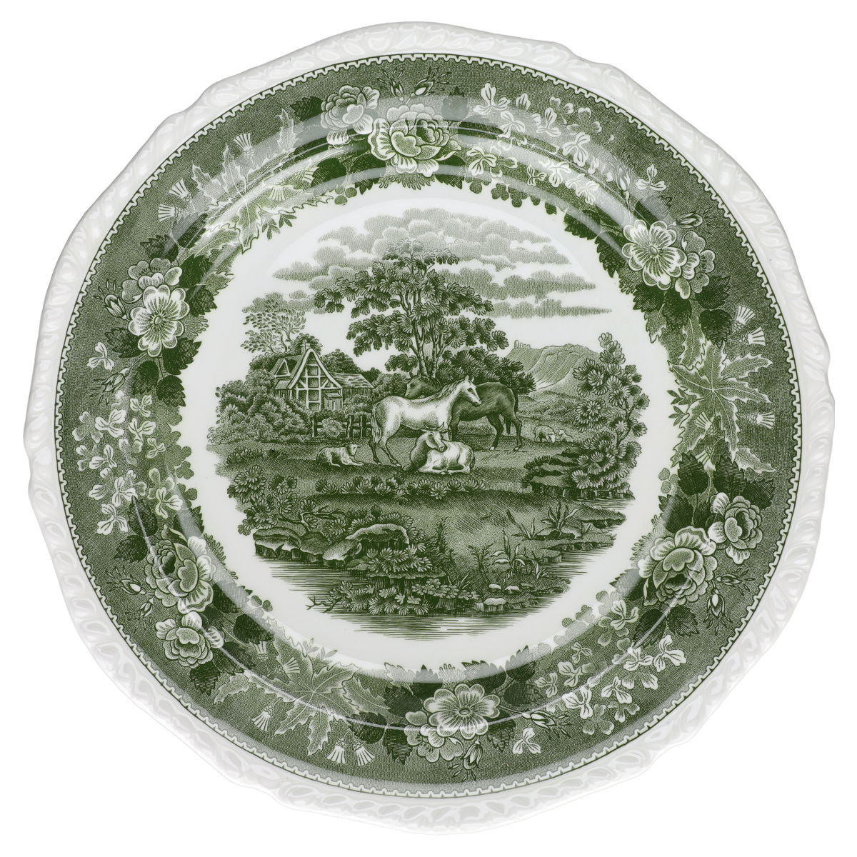 Speiseteller groß Adams English Scenic grün