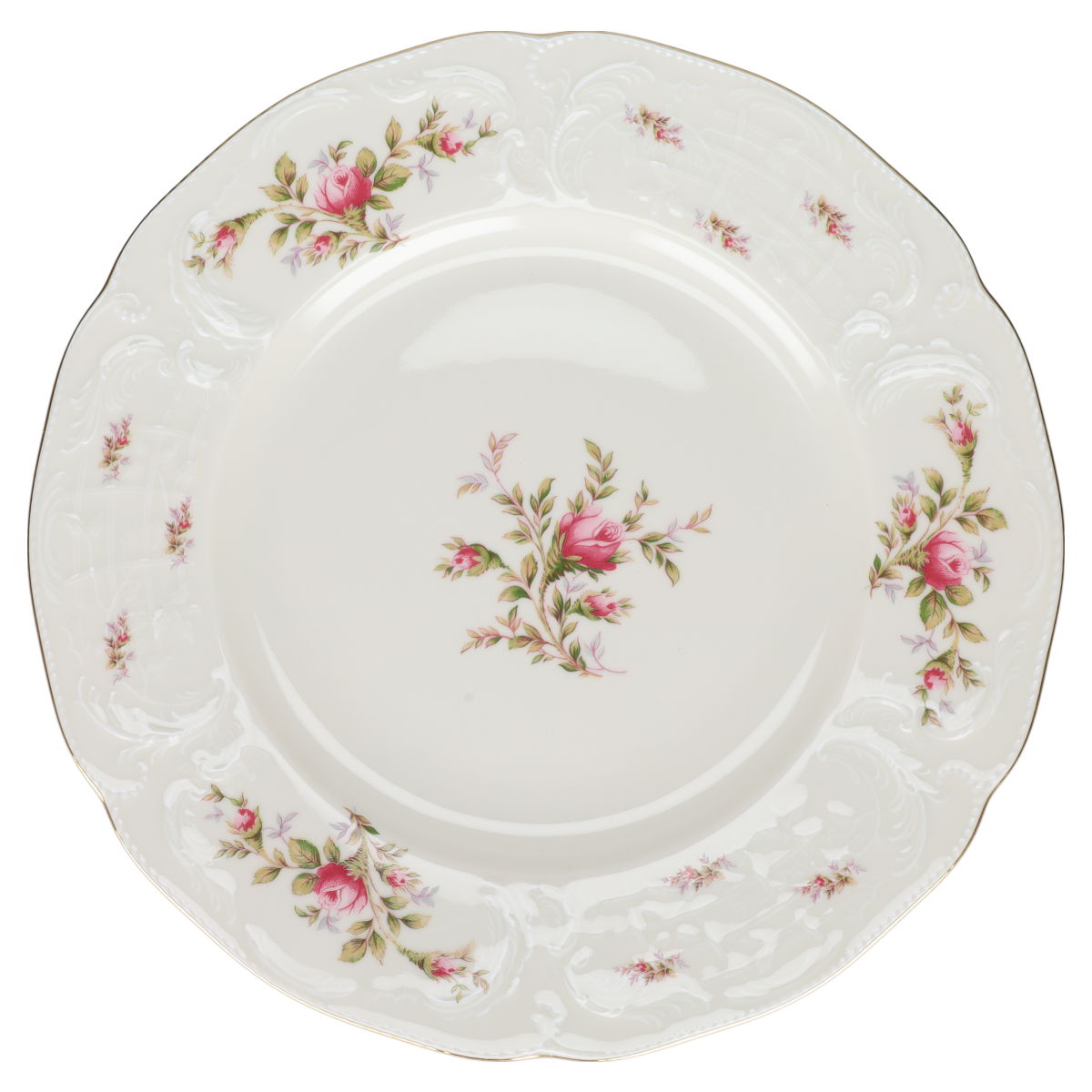 Speiseteller groß Rosenthal Sanssouci elfenbeinfarben Moosrose Ramona