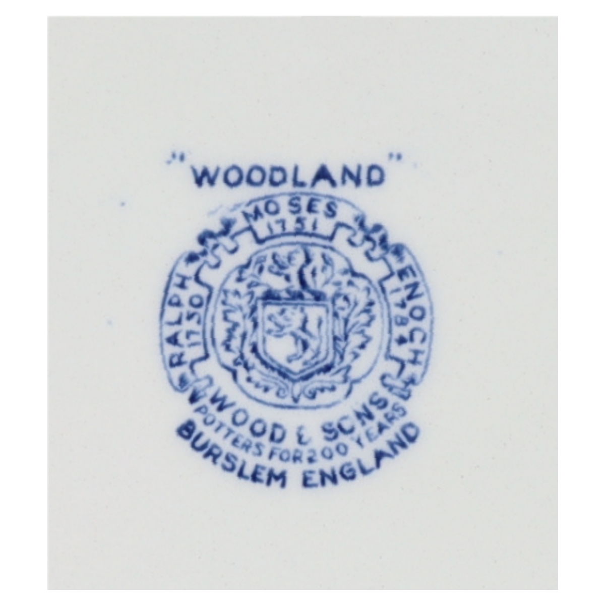 Speiseteller groß Wood & Sons England Burslem Woodland blau