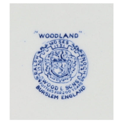 Speiseteller groß Wood & Sons England Burslem Woodland blau