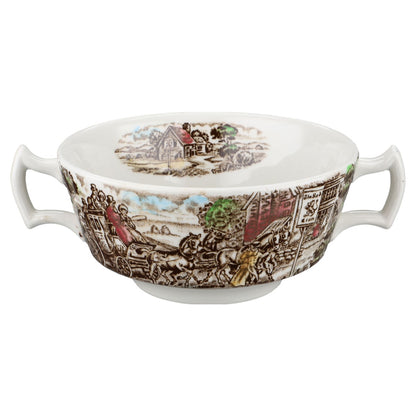 Suppen- Obertasse Wood & Sons England The Post House Braun Brown