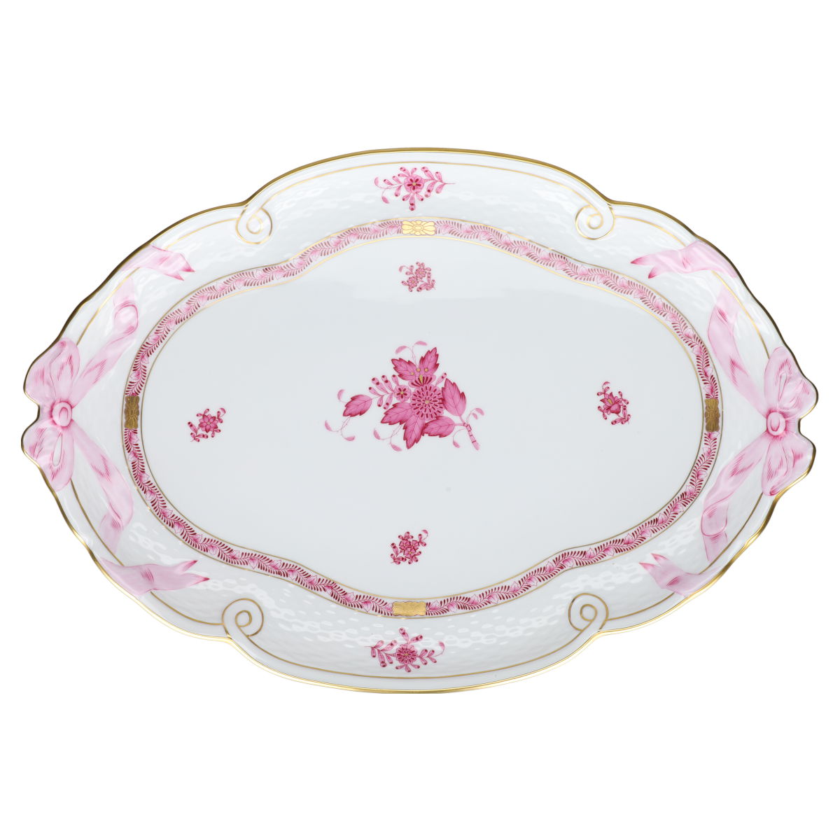 Tablett Serviertablett Modell 400 Herend Ungarn Apponyi Purpur