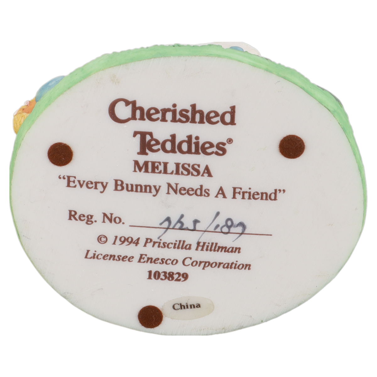 Teddy 103829 Melissa "Every Bunny Needs A Friend" Enesco Cherished Teddies mit OVP