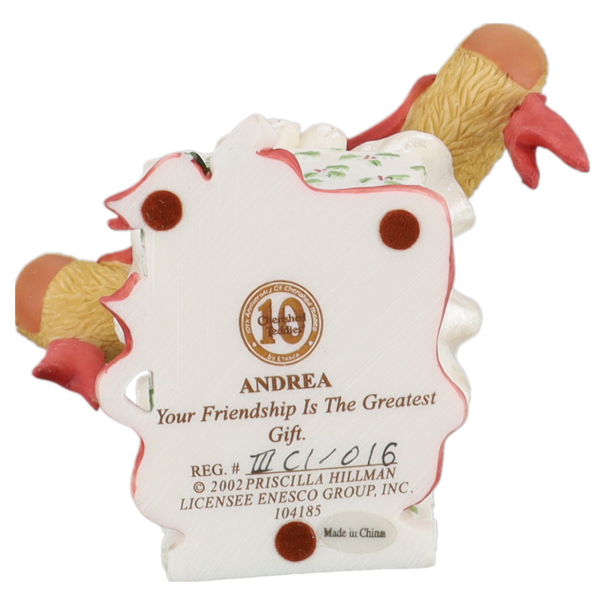 Teddy 104185 Andrea Your Friendship Is The Greatest Gift Enesco Cherished Teddies mit OVP