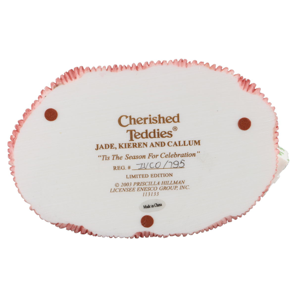 Teddy 113133 Jade, Kieren And Callum "Tis The Season For Celebration" Enesco Cherished Teddies mit OVP