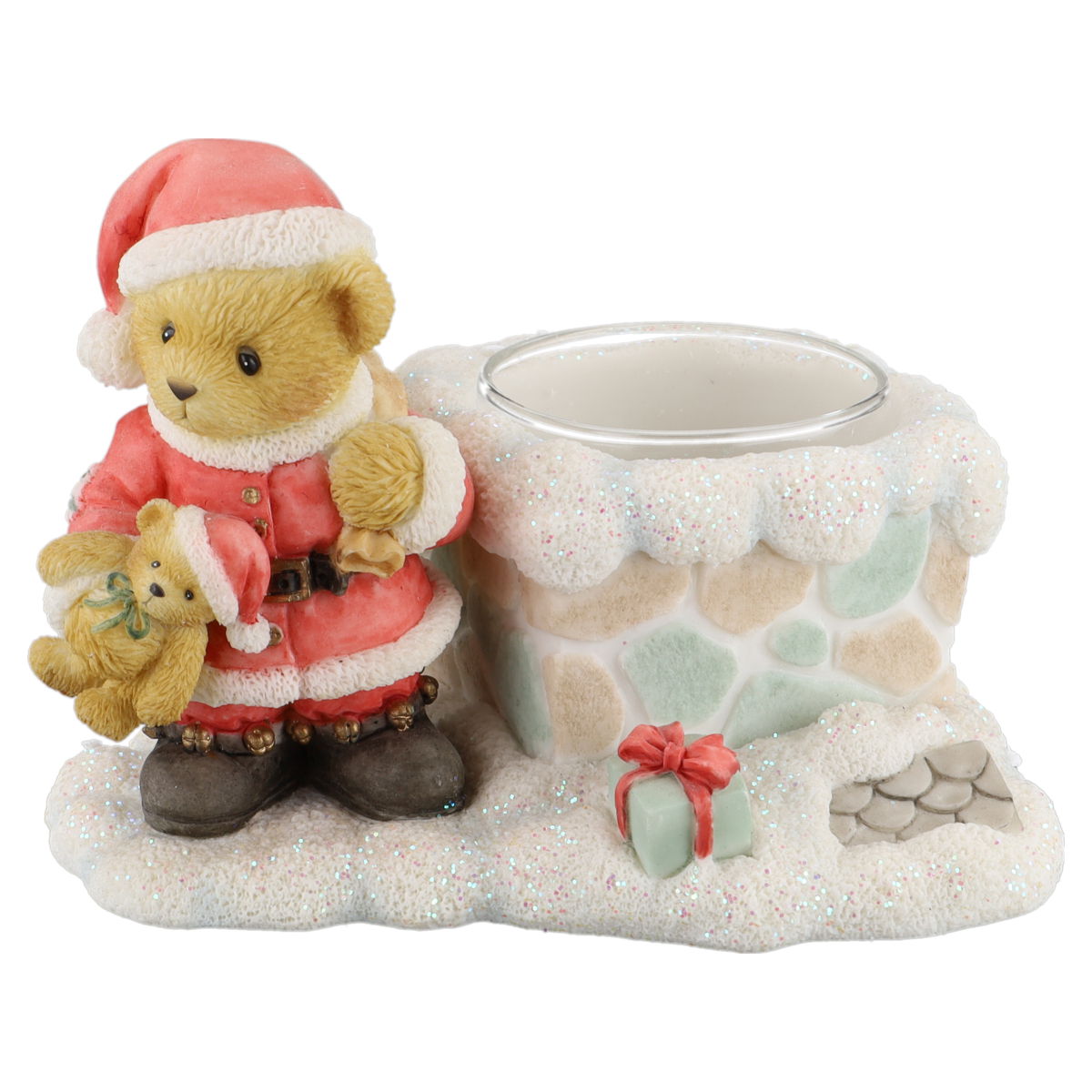 Teddy 118319 Santa Votive Candle Holder Enesco Cherished Teddies mit OVP