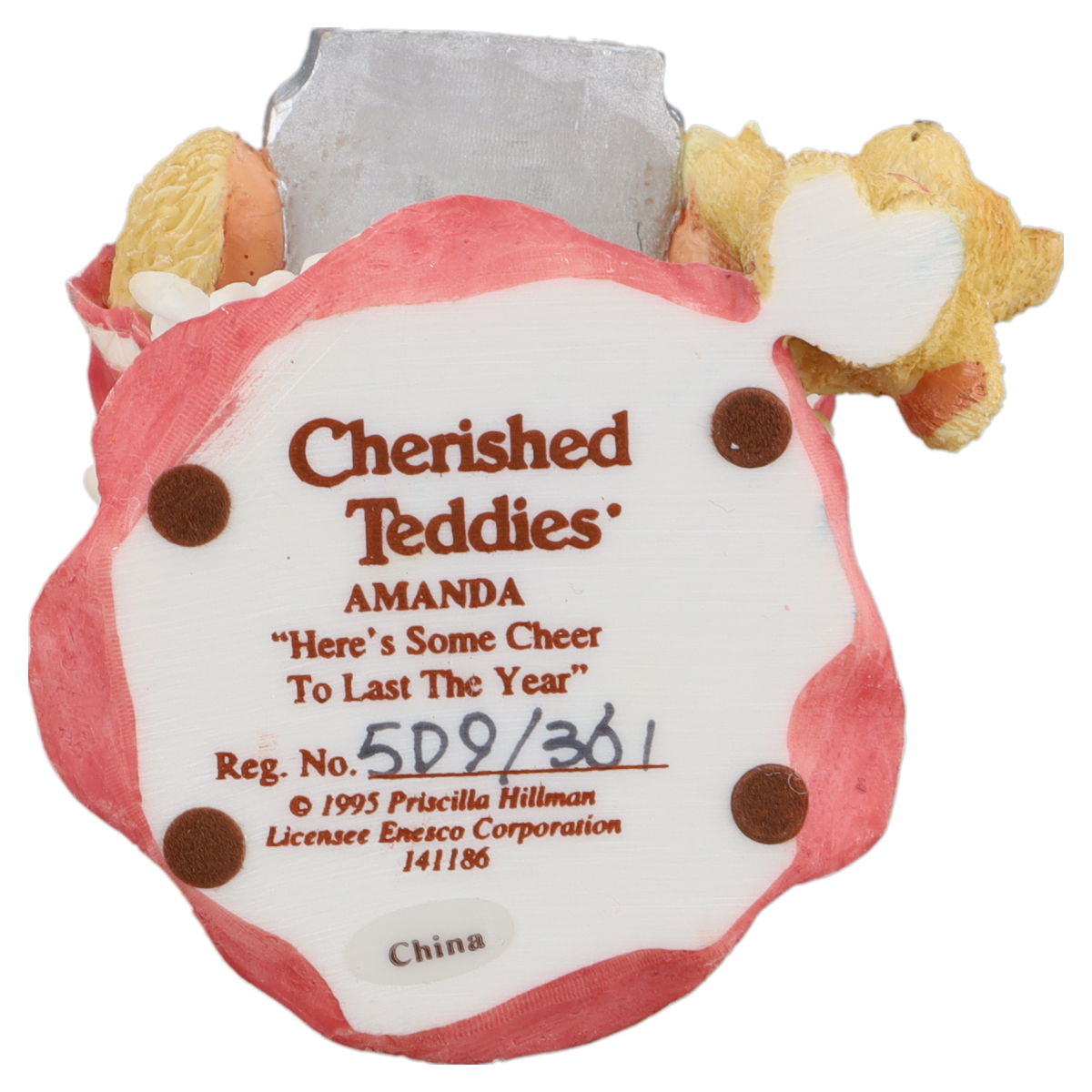 Teddy 141186 Amanda "Here's Some Cheer To Last The Year" Enesco Cherished Teddies mit OVP
