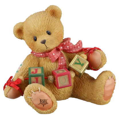 Teddy 176087 Joy "You Always Bring Joy" Bear Holding Joy Blocks Figurine Enesco Cherished Teddies mit OVP