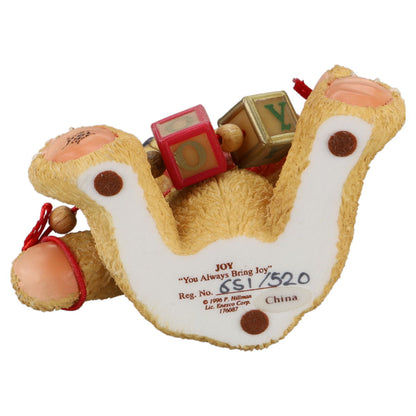 Teddy 176087 Joy "You Always Bring Joy" Bear Holding Joy Blocks Figurine Enesco Cherished Teddies mit OVP