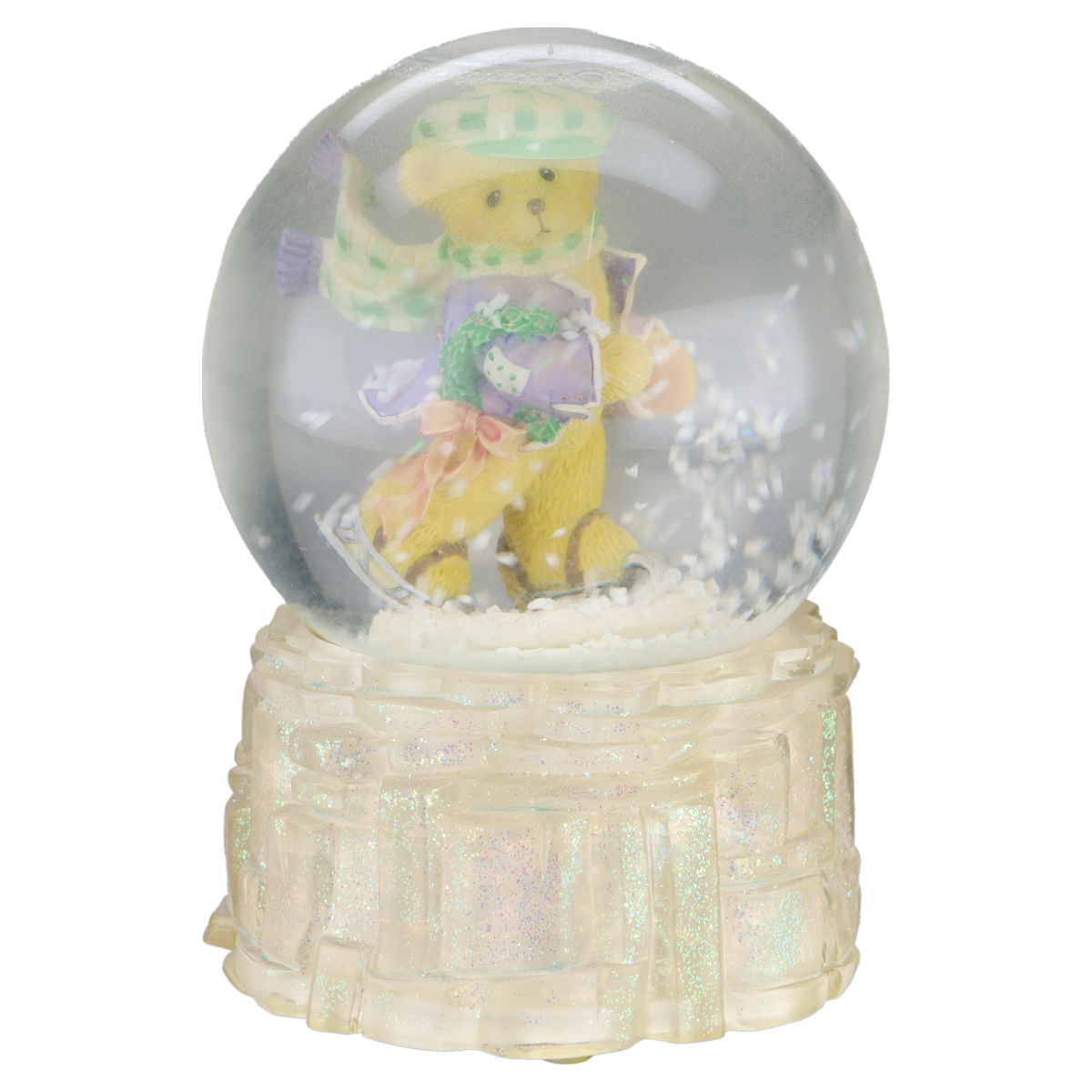 Teddy 292575 Winter Bear Festival Boy Skating  Waterball Musical Enesco Cherished Teddies mit OVP