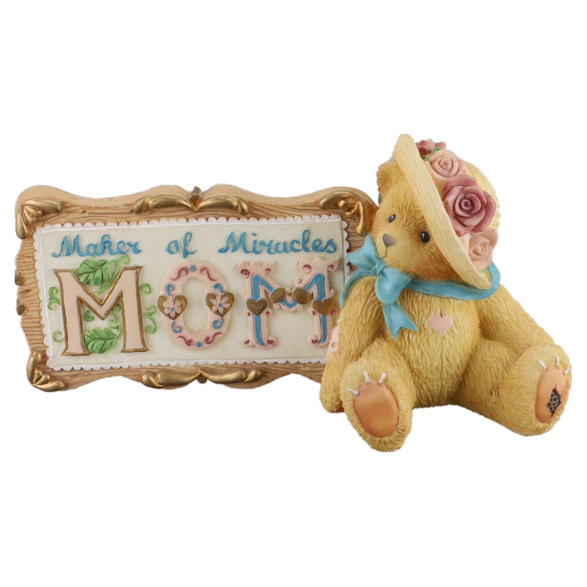 Teddy 303054 "MOM - Maker Of Miracles" Desk Plaque Enesco Cherished Teddies mit OVP