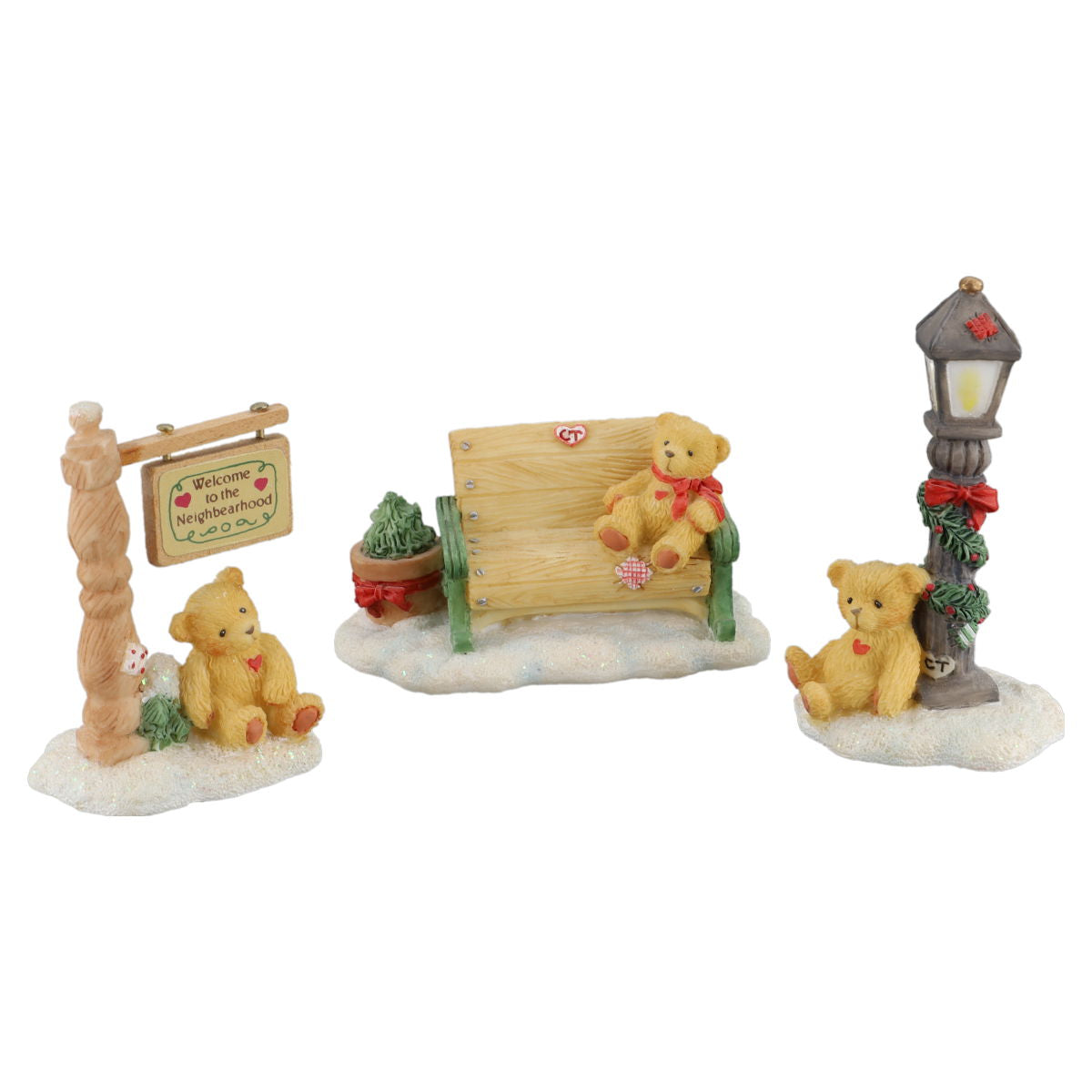 Teddy 352691 Mini Village Set Of 3 Enesco Cherished Teddies