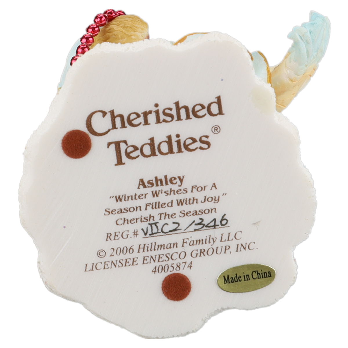 Teddy 4005874 Ashley "Winter Wishes For A Season Filled With Joy" Enesco Cherished Teddies mit OVP
