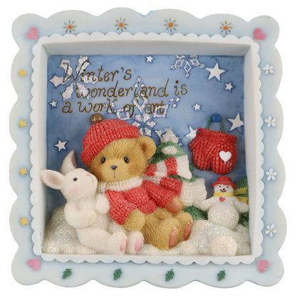 Teddy 707279 "Winter's Wonderland Is A Work Of Art" Winter Shadow Box Enesco Cherished Teddies mit OVP