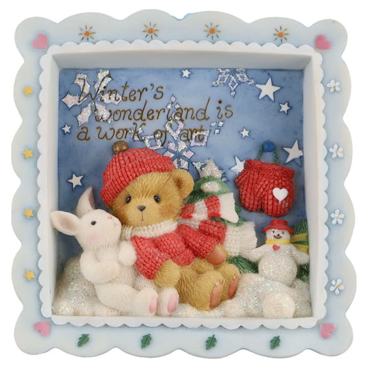 Teddy 707279 "Winter's Wonderland Is A Work Of Art" Winter Shadow Box Enesco Cherished Teddies mit OVP