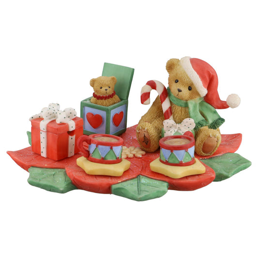 Teddy 726680 Poinsettia Christmas Tea Set Enesco Cherished Teddies mit OVP
