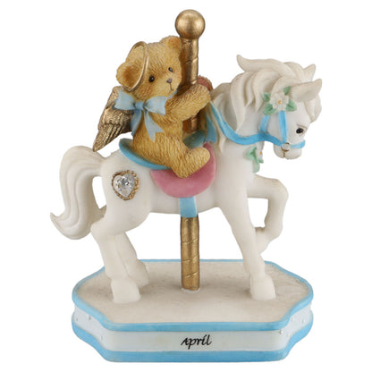 Teddy 755257 April Monthly Carousel Figurine Enesco Cherished Teddies mit OVP