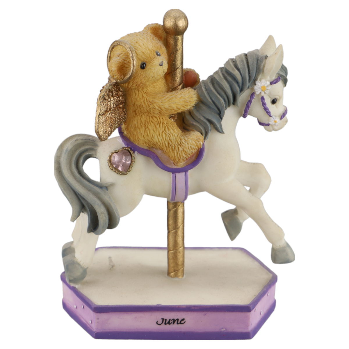 Teddy 755273 June Monthly Carousel Figurine Enesco Cherished Teddies mit OVP