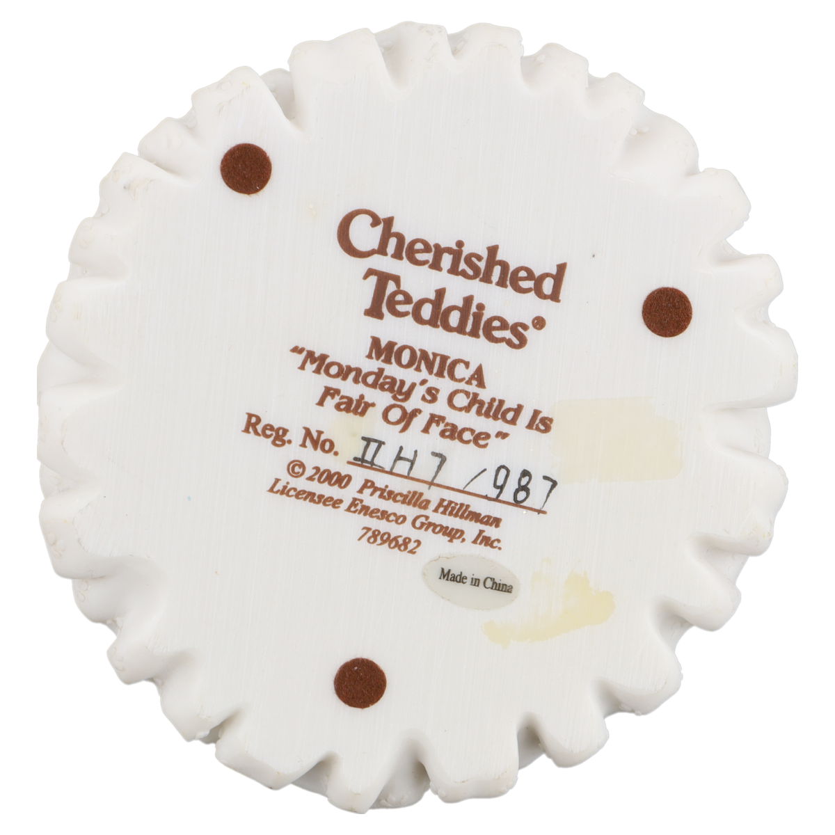 Teddy 789682 Monica "Monday's Child Is Fair Of Face" Enesco Cherished Teddies mit OVP