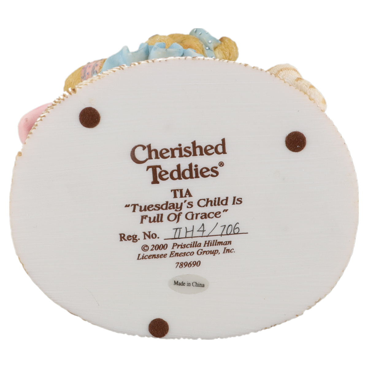 Teddy 789690 Tia "Tuesday's Child Is Full Of Grace" Enesco Cherished Teddies mit OVP