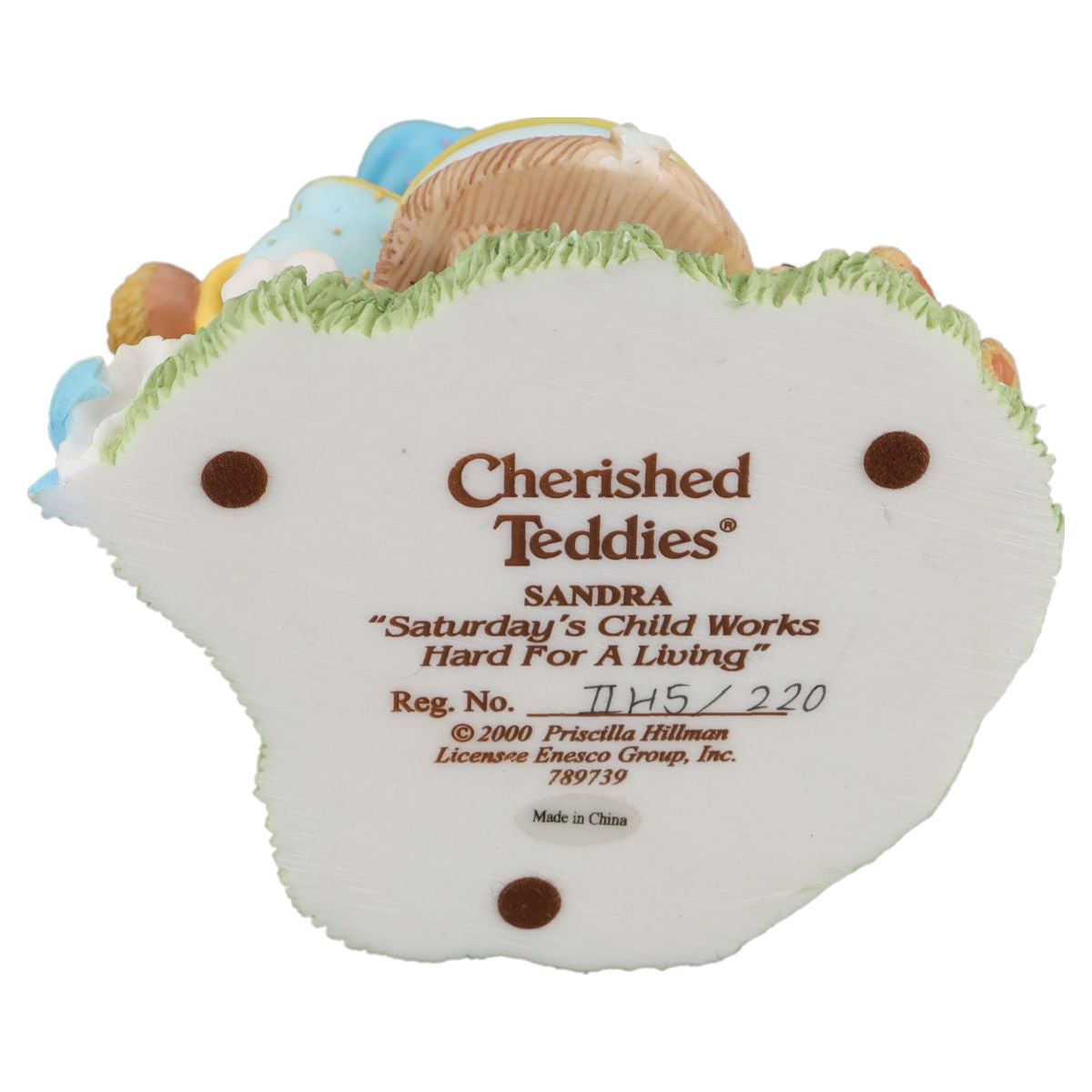 Teddy 789739 Sandra "Saturday's Child Works Hard For A Living" Enesco Cherished Teddies mit OVP