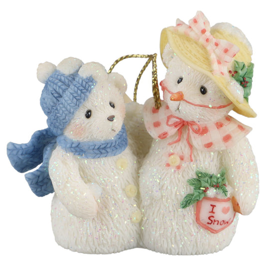 Teddy 801178 Snowbears With Hats Hanging Ornament Enesco Cherished Teddies mit OVP