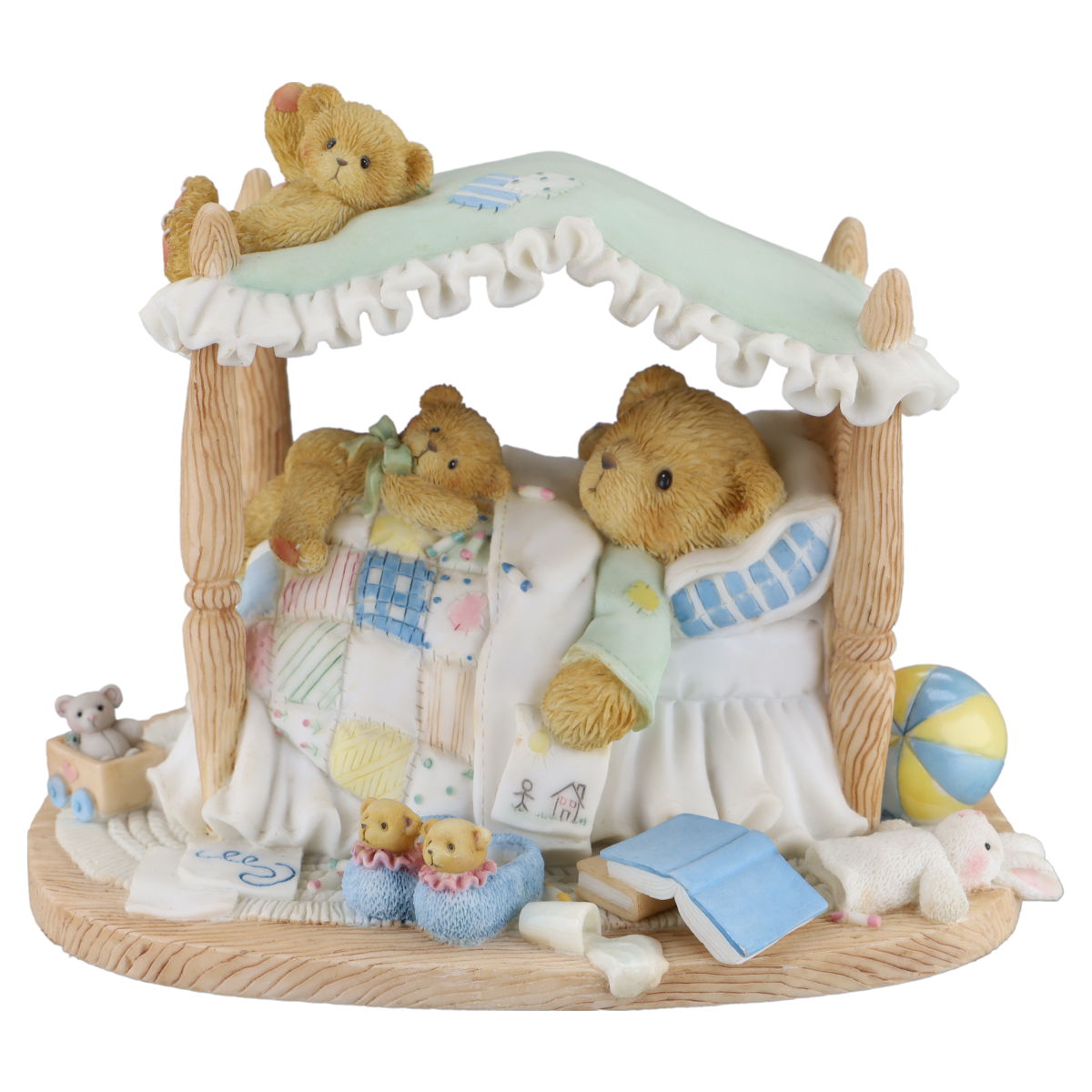 Teddy 864234 Drew Boy In Canopy Bed Figurine Enesco Cherished Teddies mit OVP