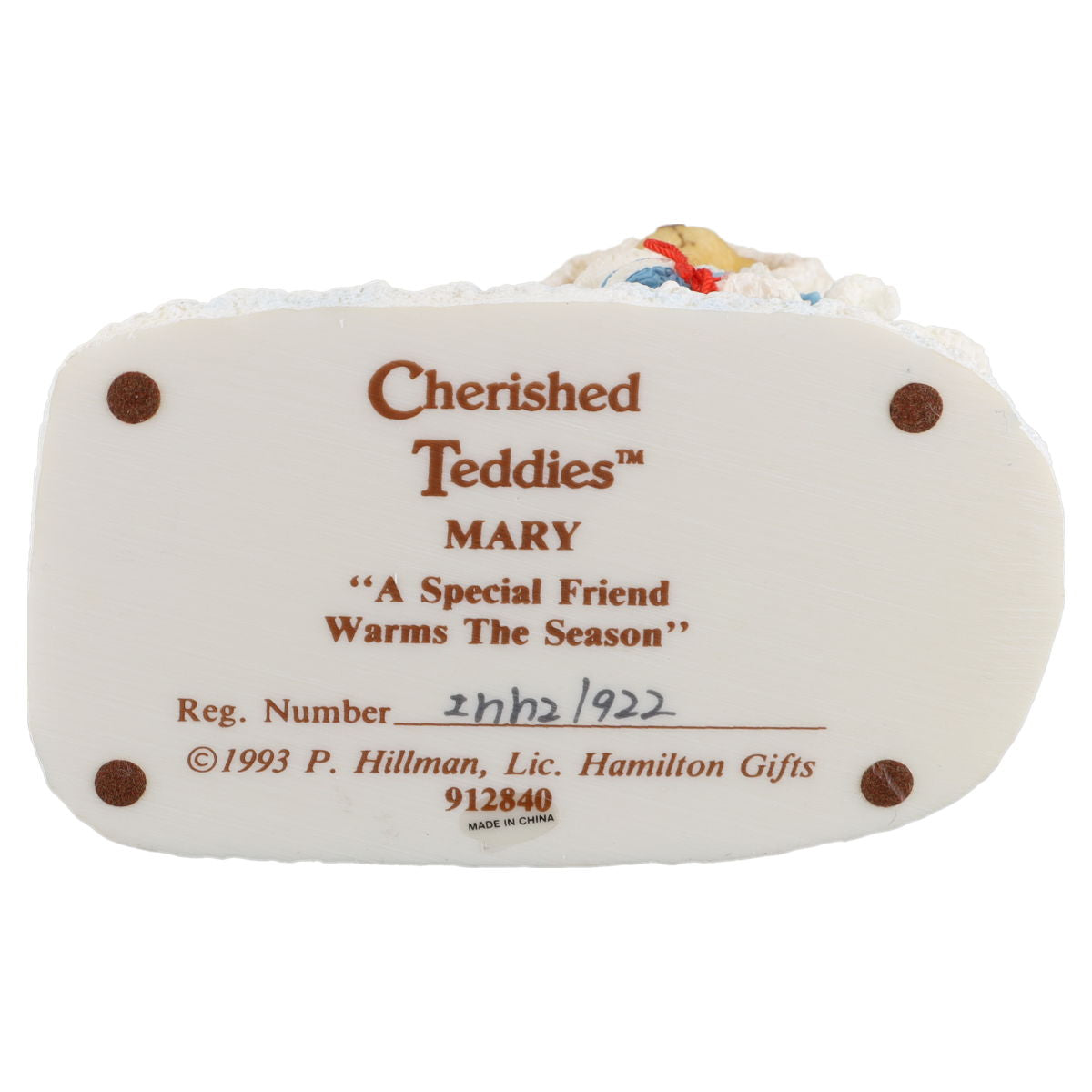 Teddy 912840 Mary "A Special Friend Warms The Season" Enesco Cherished Teddies mit OVP