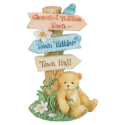 Teddy CRT109 Town Tattler Signage Figurine Enesco Cherished Teddies mit OVP
