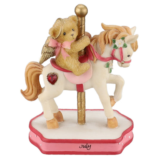 Teddy July Monthly Carousel 755281 Enesco Cherished Teddies mit OVP