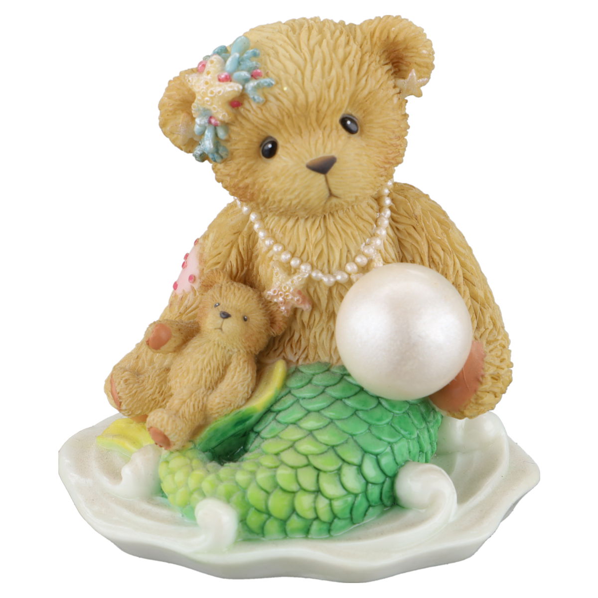 Teddy Mermaid Figurine and Shell 865087 Enesco Cherished Teddies mit OVP