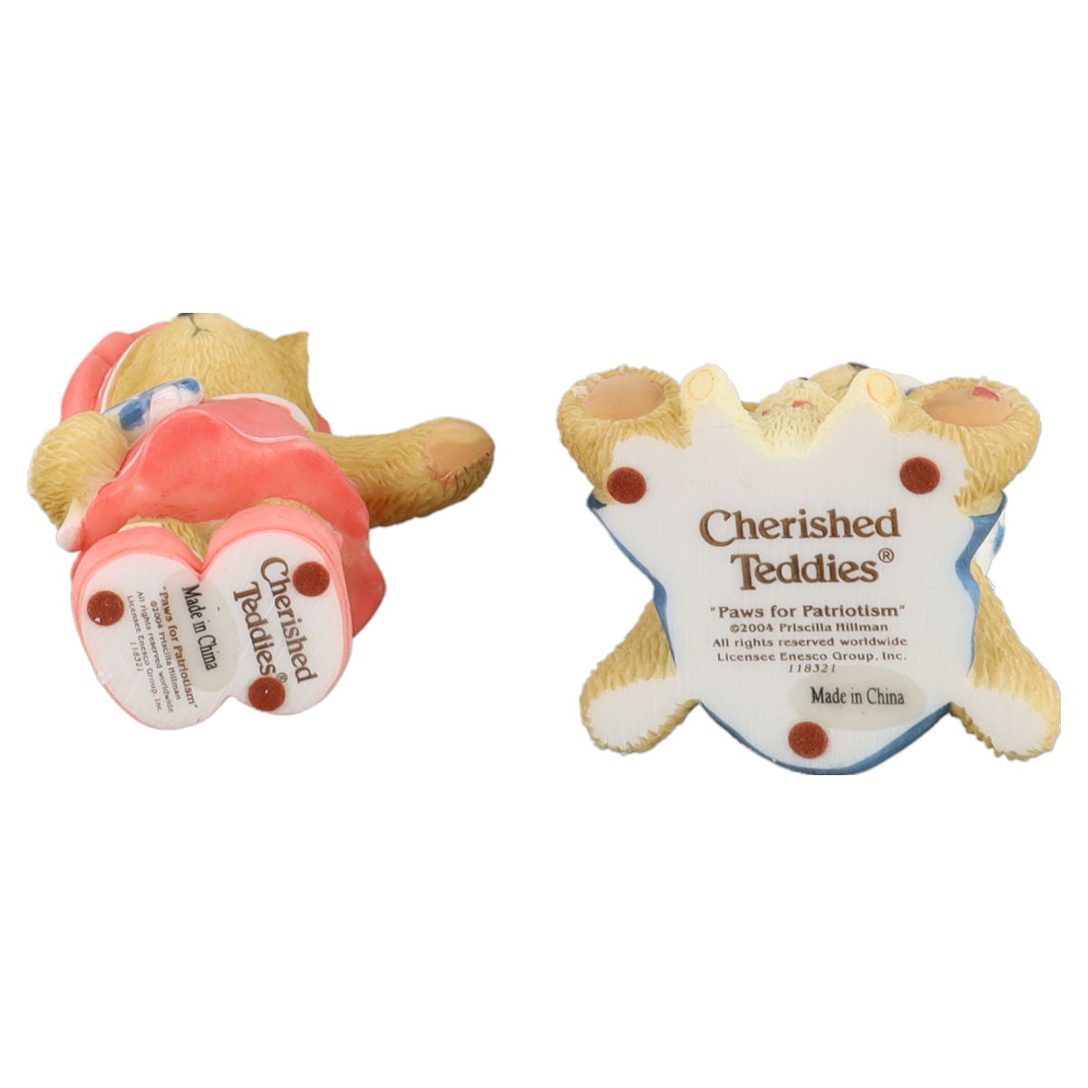 Teddy Paws for Patrotism Set of 2 118321 Enesco Cherished Teddies mit OVP