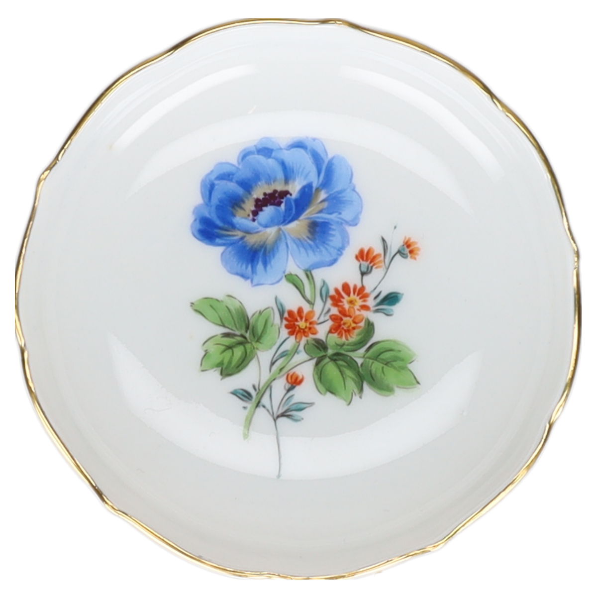 Teebeutelablage Anemone blau Meissen Neuer Ausschnitt II.Wahl Bunte Blume