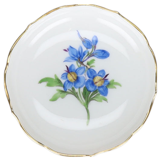 Teebeutelablage Feldblume blau Meissen Neuer Ausschnitt II.Wahl Bunte Blume