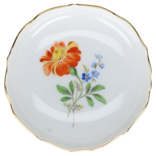 Teebeutelablage Feldblume orange / gelb Meissen Neuer Ausschnitt II.Wahl Bunte Blume