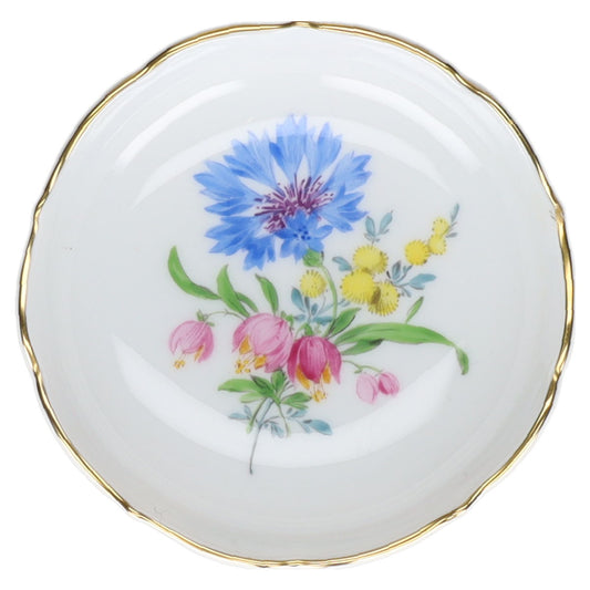 Teebeutelablage Kornblume Blau Meissen Neuer Ausschnitt I.Wahl Blumenbouquet