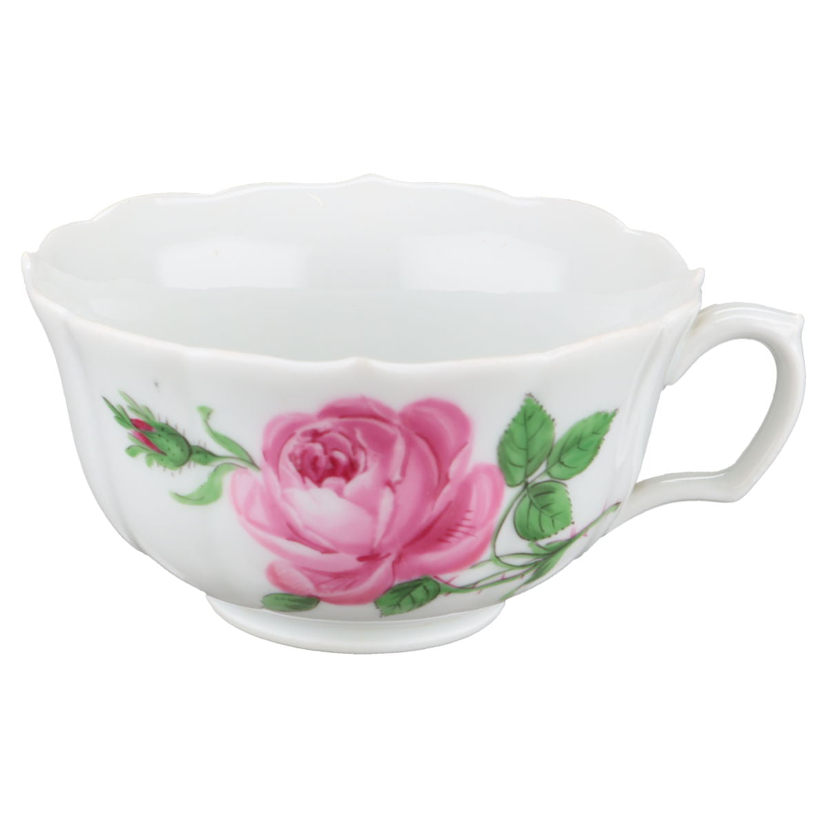 Teetasse Meissen Neuer Ausschnitt I.Wahl Rote Rose ohne Goldrand