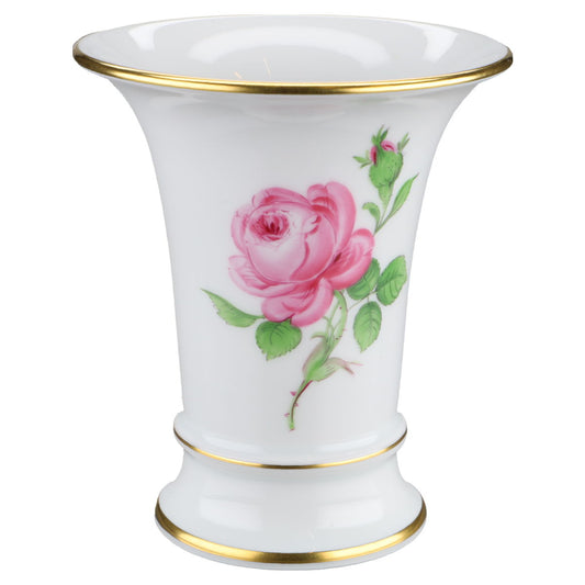 Trichtervase klein H 9,6cm Meissen Neuer Ausschnitt II.Wahl Rote Rose