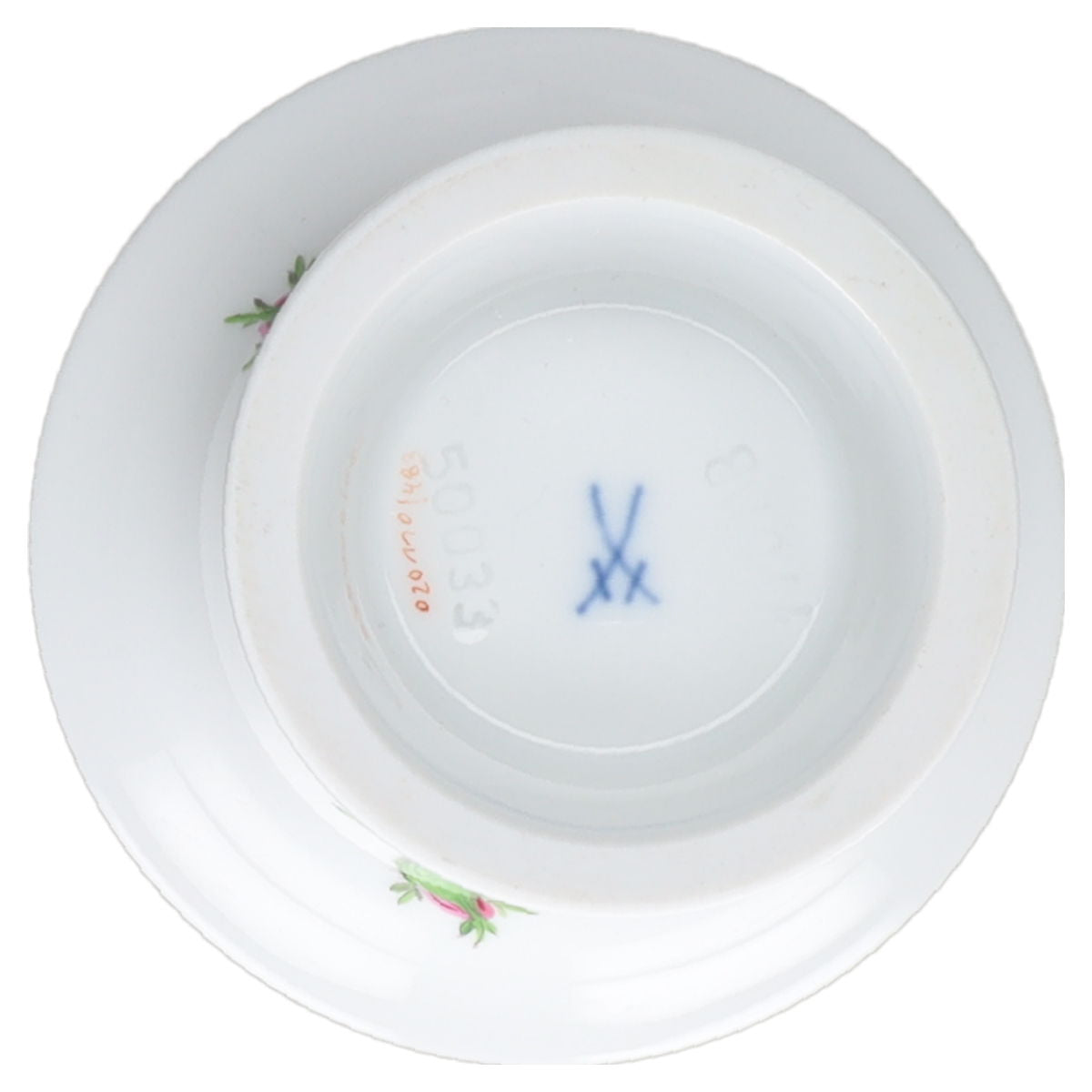 Trichtervase klein H 9,6cm Meissen Neuer Ausschnitt II.Wahl Rote Rose