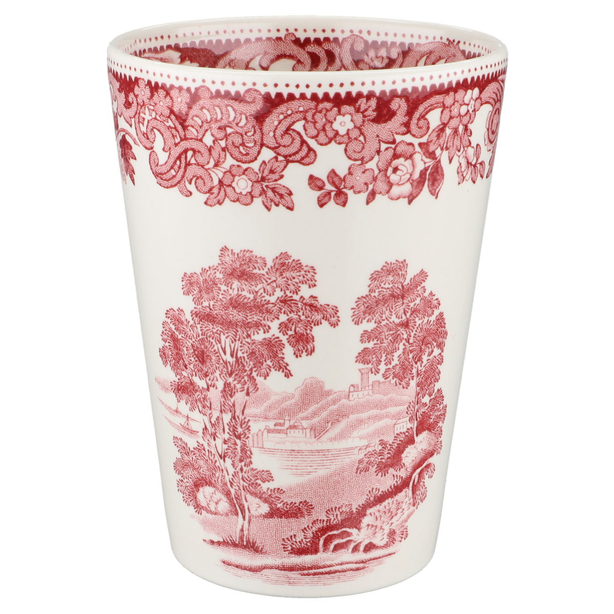 Trinkbecher Becher ohne Henkel Spode Copeland Pink Red Rhine