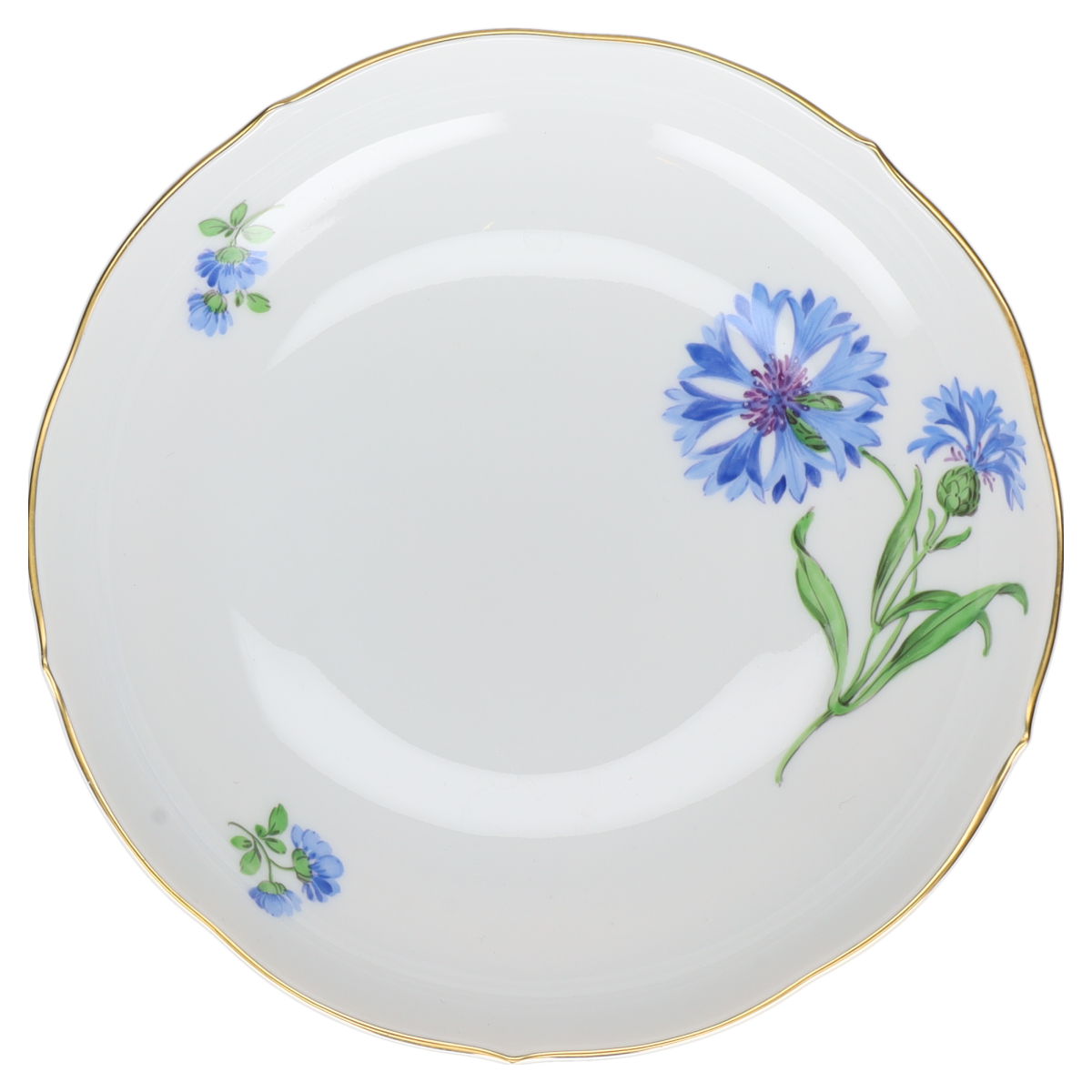 Untertasse für Kaffee Blüte Blau Typ II Meissen Neuer Ausschnitt II.Wahl Bunte Blume