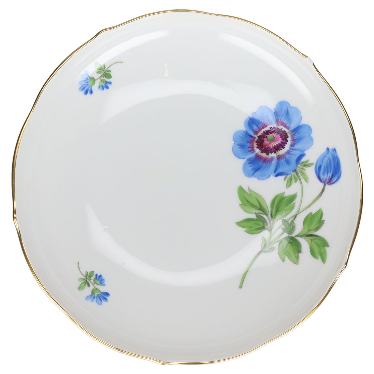 Untertasse für Kaffee Blüte Blau Typ III Meissen Neuer Ausschnitt II.Wahl Bunte Blume